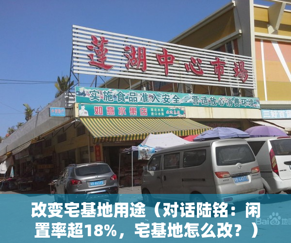 改变宅基地用途（对话陆铭：闲置率超18%，宅基地怎么改？）