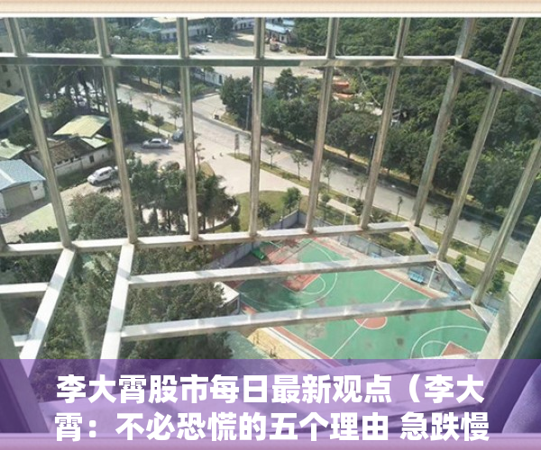 李大霄股市每日最新观点（李大霄：不必恐慌的五个理由 急跌慢涨是牛初的基本特征 拉高出货的老套路未必应验）