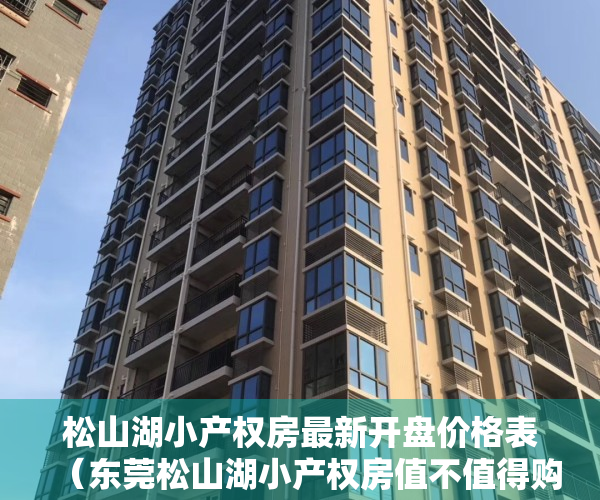 松山湖小产权房最新开盘价格表（东莞松山湖小产权房值不值得购买呢）
