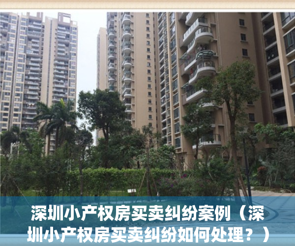 深圳小产权房买卖纠纷案例（深圳小产权房买卖纠纷如何处理？）(深圳小产权房买卖流程2019)