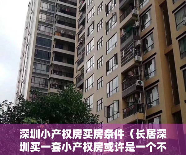 深圳小产权房买房条件（长居深圳买一套小产权房或许是一个不错的选择！）