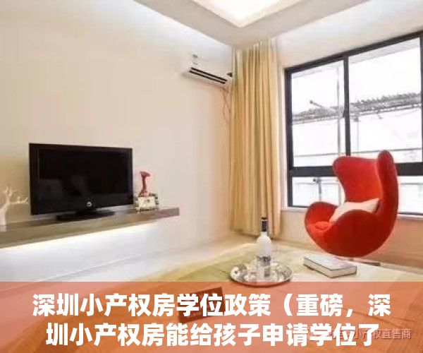深圳小产权房学位政策（重磅，深圳小产权房能给孩子申请学位了？建议收藏！）