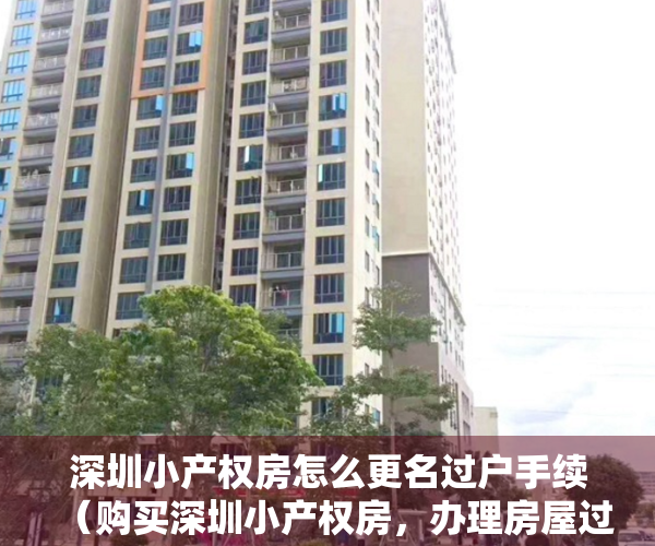深圳小产权房怎么更名过户手续（购买深圳小产权房，办理房屋过户手续需要注意什么？）