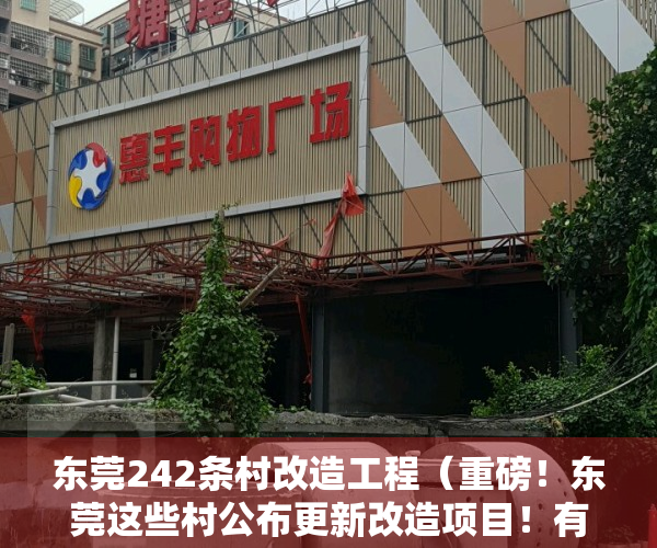 东莞242条村改造工程（重磅！东莞这些村公布更新改造项目！有你所在的地方吗？）