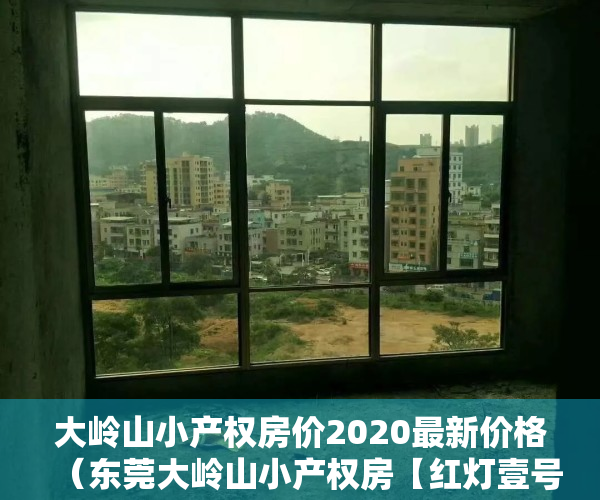 大岭山小产权房价2020最新价格（东莞大岭山小产权房【红灯壹号】大岭山公园旁， 三房328万套起）