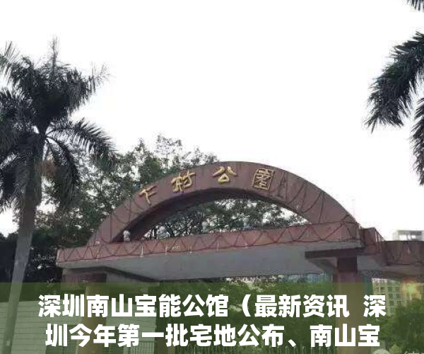 深圳南山宝能公馆（最新资讯  深圳今年第一批宅地公布、南山宝能城60套法拍房再拍卖）