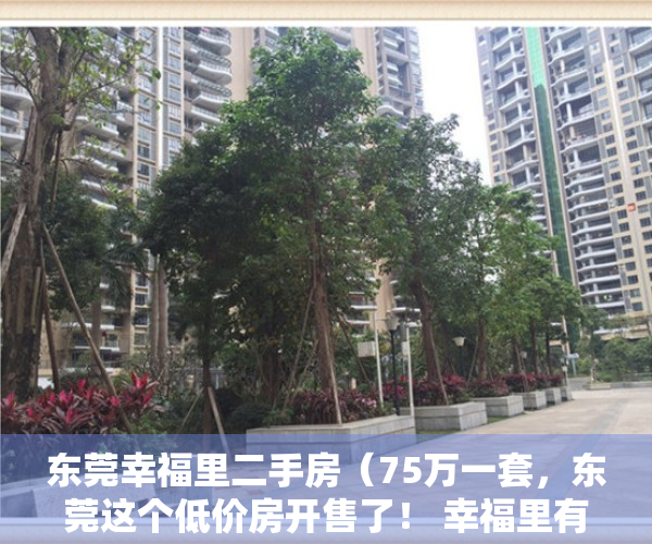 东莞幸福里二手房（75万一套，东莞这个低价房开售了！ 幸福里有好房）