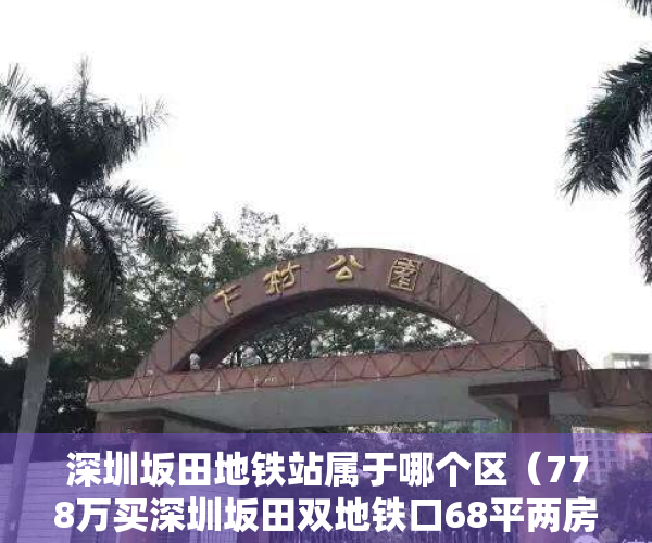 深圳坂田地铁站属于哪个区（778万买深圳坂田双地铁口68平两房，单间仅388万）