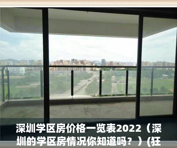 深圳学区房价格一览表2022（深圳的学区房情况你知道吗？）(狂降662万元!深圳学区房价格大跳水)