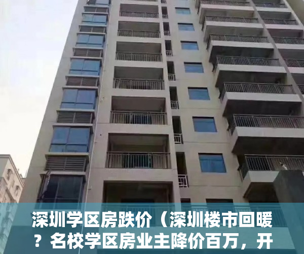 深圳学区房跌价（深圳楼市回暖？名校学区房业主降价百万，开发商卖房送特斯拉）