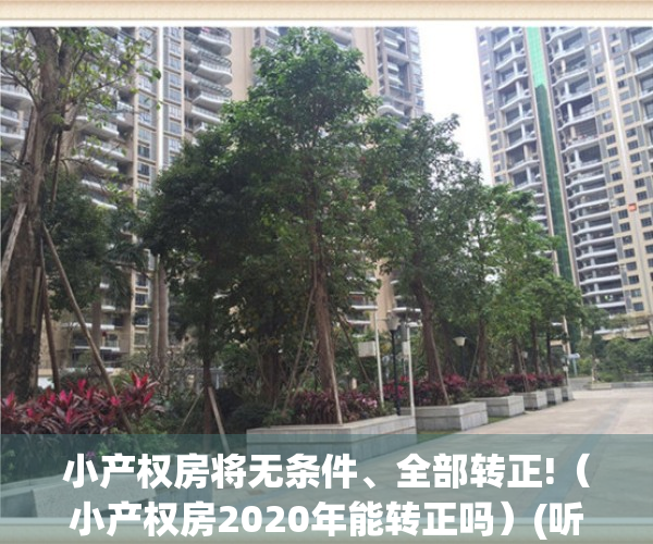 小产权房将无条件、全部转正!（小产权房2020年能转正吗）(听说小产权可以转正了,是真的吗)
