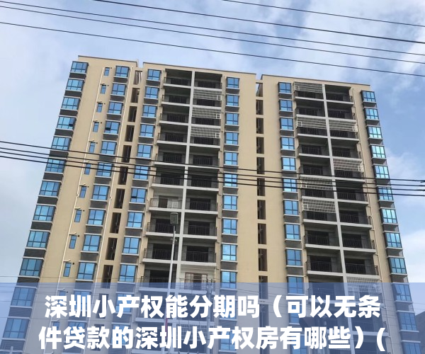 深圳小产权能分期吗（可以无条件贷款的深圳小产权房有哪些）(深圳小产权房可以买吗?要什么手续?)