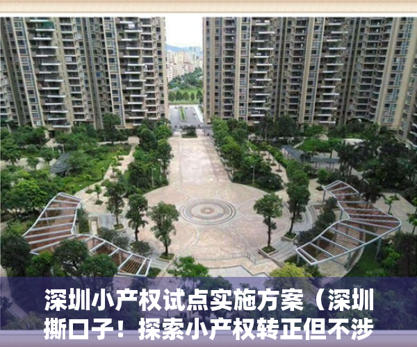 深圳小产权试点实施方案（深圳撕口子！探索小产权转正但不涉住宅 专家：都是人为设限）