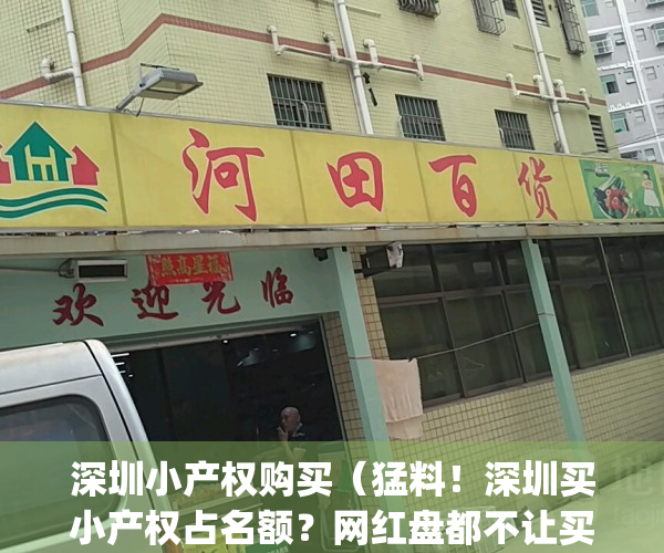 深圳小产权购买（猛料！深圳买小产权占名额？网红盘都不让买了）(深圳小产权购买条件)