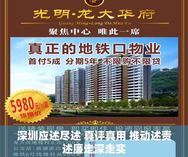 深圳应述尽述 真评真用 推动述责述廉走深走实