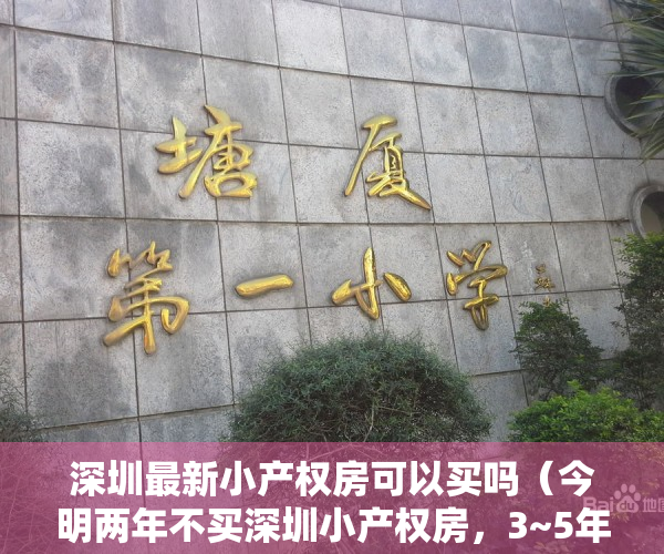 深圳最新小产权房可以买吗（今明两年不买深圳小产权房，3~5年后，会更“买不起”并且房源枯竭？）