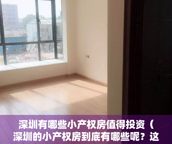 深圳有哪些小产权房值得投资（深圳的小产权房到底有哪些呢？这期带大家去了解一下）