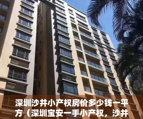 深圳沙井小产权房价多少钱一平方（深圳宝安一手小产权，沙井中心位置小产权房【沙井豪苑】沙井万丰统建楼集资自建农民房，豪华装修即买即住，海上田园国际会展中心新桥市民）