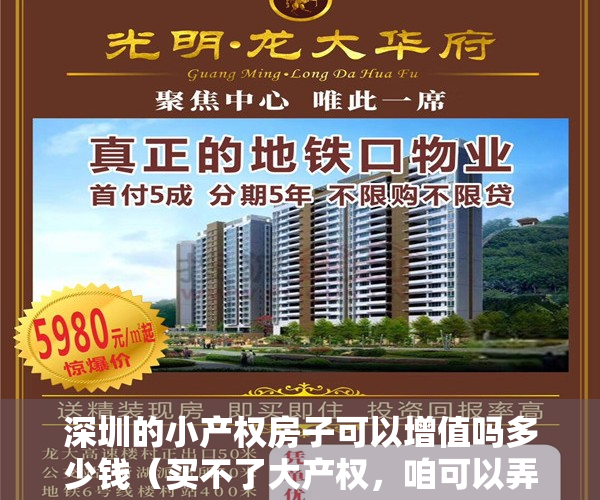 深圳的小产权房子可以增值吗多少钱（买不了大产权，咱可以弄个小产权，在深圳妥妥的。）