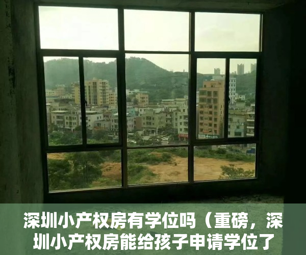 深圳小产权房有学位吗（重磅，深圳小产权房能给孩子申请学位了？建议大家收藏！）