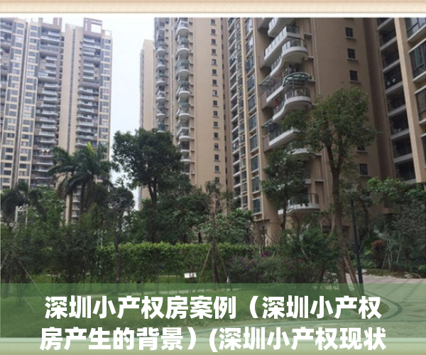 深圳小产权房案例（深圳小产权房产生的背景）(深圳小产权现状)
