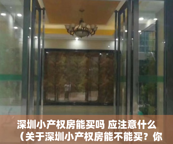 深圳小产权房能买吗 应注意什么（关于深圳小产权房能不能买？你必须要知道的！）