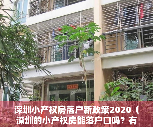 深圳小产权房落户新政策2020（深圳的小产权房能落户口吗？有哪些利弊）