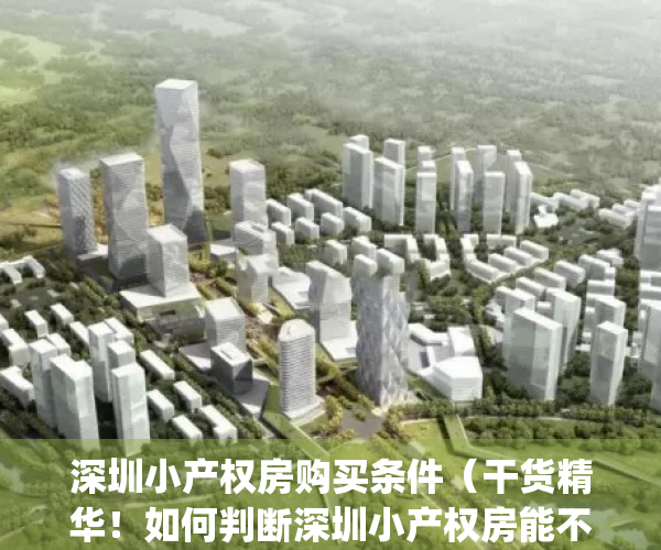 深圳小产权房购买条件（干货精华！如何判断深圳小产权房能不能买？）(深圳小产权房的购买方式)