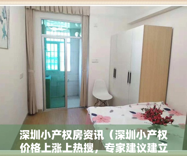 深圳小产权房资讯（深圳小产权价格上涨上热搜，专家建议建立监管平台）