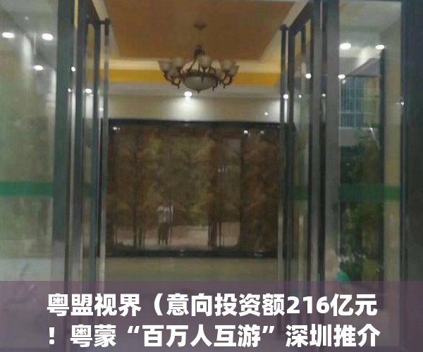 粤盟视界（意向投资额216亿元！粤蒙“百万人互游”深圳推介会举行）(深圳市粤联合科技发展有限公司)