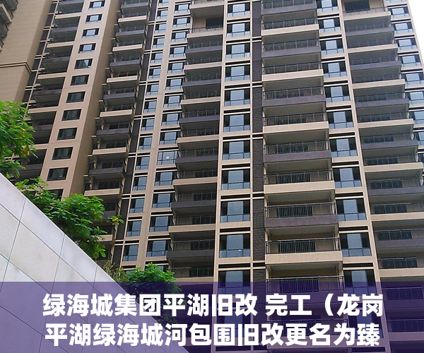 绿海城集团平湖旧改 完工（龙岗平湖绿海城河包围旧改更名为臻悦瑞府）