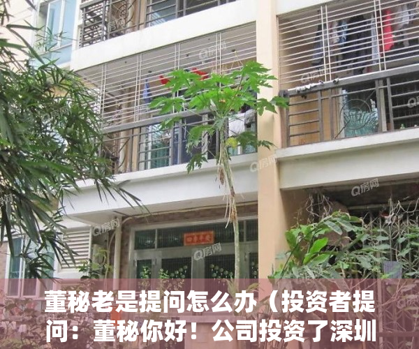 董秘老是提问怎么办（投资者提问：董秘你好！公司投资了深圳市通新源物业管理有限公司，未来会不会考）