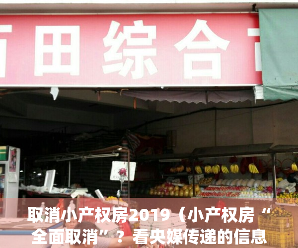 取消小产权房2019（小产权房“全面取消”？看央媒传递的信息！）(国家取消小产权房是真的吗?)