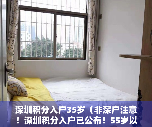 深圳积分入户35岁（非深户注意！深圳积分入户已公布！55岁以下符合条件均可落户，符合条件的抓紧办！）