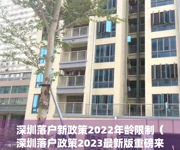 深圳落户新政策2022年龄限制（深圳落户政策2023最新版重磅来袭！）(2021深圳落户政策)