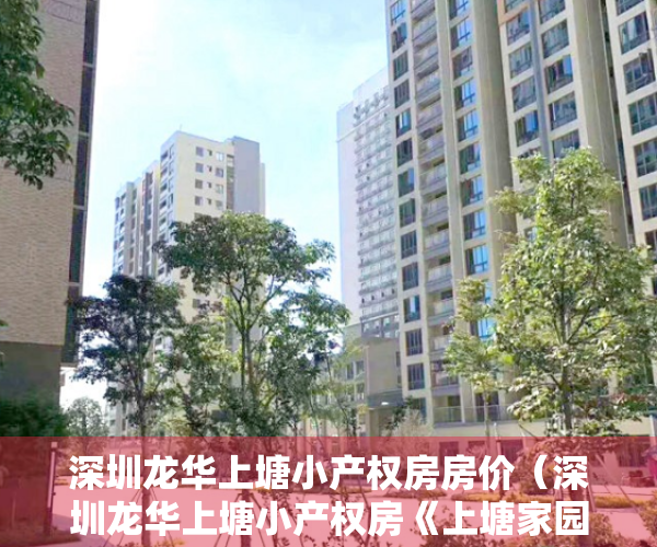 深圳龙华上塘小产权房房价（深圳龙华上塘小产权房《上塘家园三期》，双地铁口物业，马路第一排，毗邻高铁深圳北站）