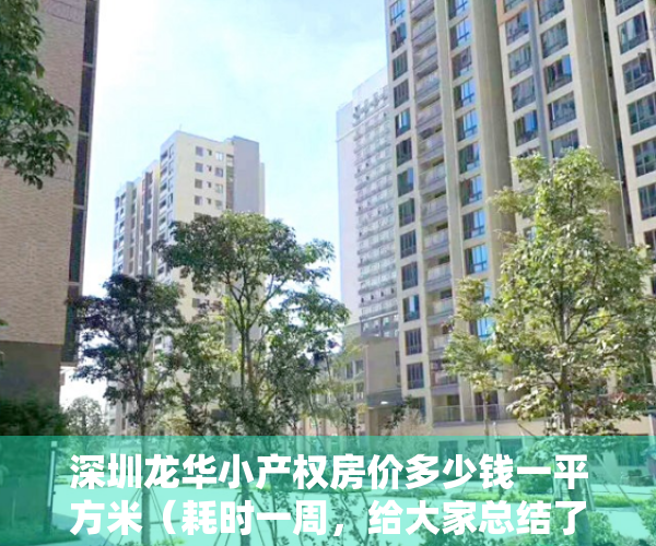 深圳龙华小产权房价多少钱一平方米（耗时一周，给大家总结了深圳龙华最值得关注的三个小产权盘！）