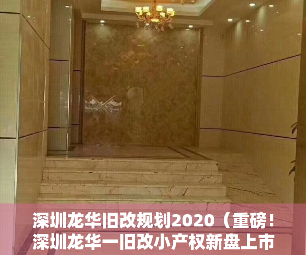 深圳龙华旧改规划2020（重磅！深圳龙华一旧改小产权新盘上市，开盘 当天劲销七成！）