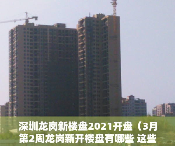 深圳龙岗新楼盘2021开盘（3月第2周龙岗新开楼盘有哪些 这些热盘你关注了吗？）