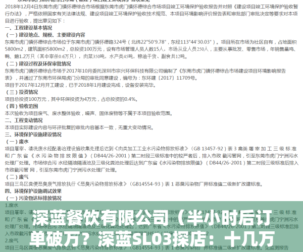 深蓝餐饮有限公司（半小时后订单破万？深蓝SL03探店：十几万的长安，你还想怎样？）