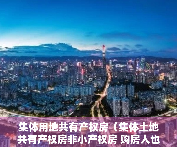 集体用地共有产权房（集体土地共有产权房非小产权房 购房人也能拿房本）