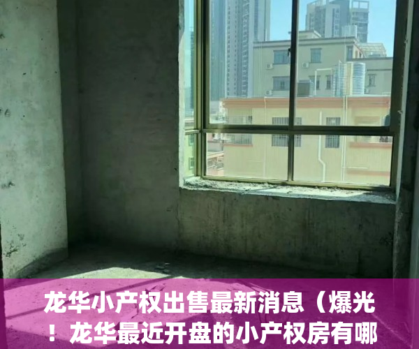 龙华小产权出售最新消息（爆光！龙华最近开盘的小产权房有哪些？）(深圳龙华小产权房龙华花园)