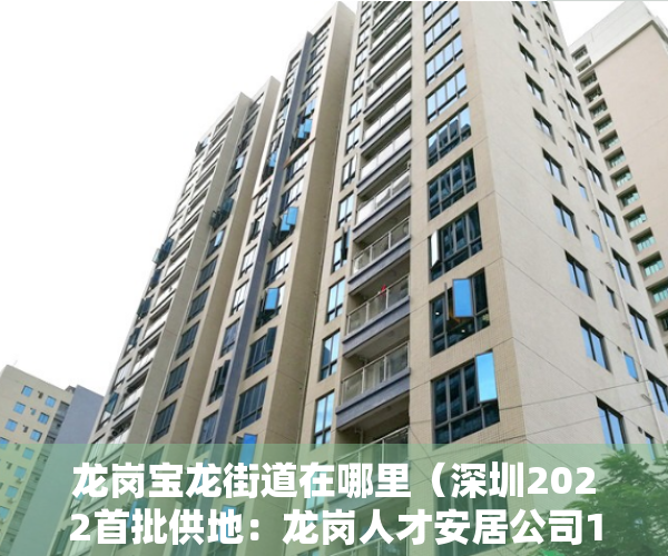 龙岗宝龙街道在哪里（深圳2022首批供地：龙岗人才安居公司149亿获龙岗宝龙保障房地块）