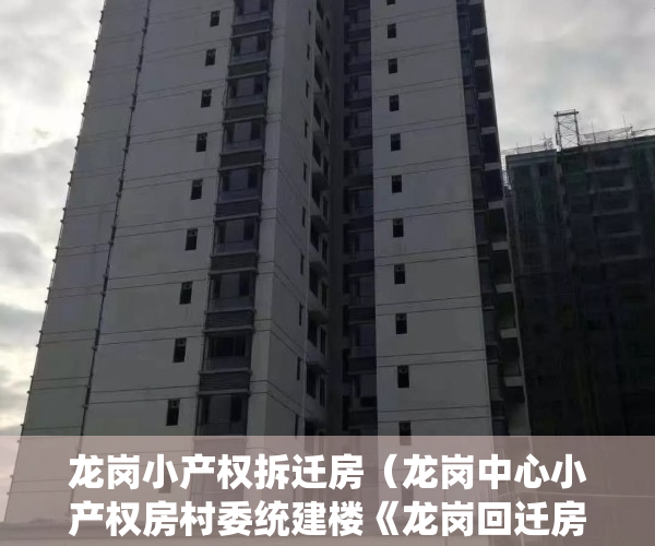 龙岗小产权拆迁房（龙岗中心小产权房村委统建楼《龙岗回迁房》红本回迁指标房 直接开发商签约 单价22800元 最近地铁口 两证一书可以落户性价比最高）
