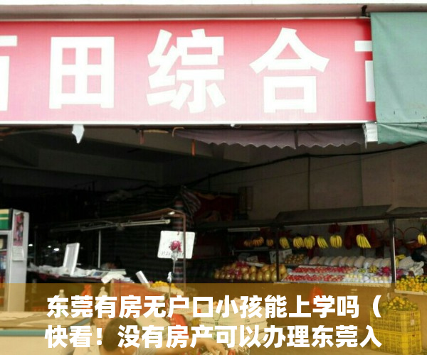 东莞有房无户口小孩能上学吗（快看！没有房产可以办理东莞入户啦！入户东莞地址政策分析！）