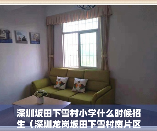 深圳坂田下雪村小学什么时候招生（深圳龙岗坂田下雪村南片区旧改实施主体为城建集团）