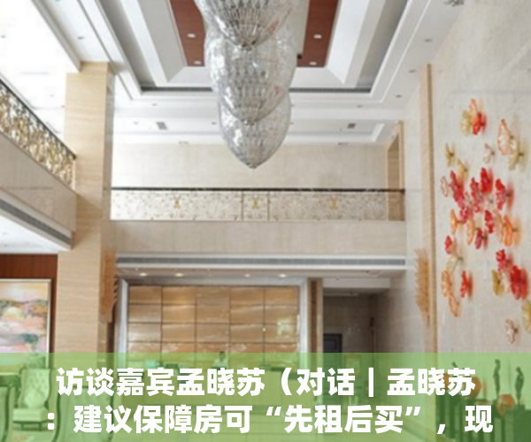 访谈嘉宾孟晓苏（对话｜孟晓苏：建议保障房可“先租后买”，现房销售与预售制共存）