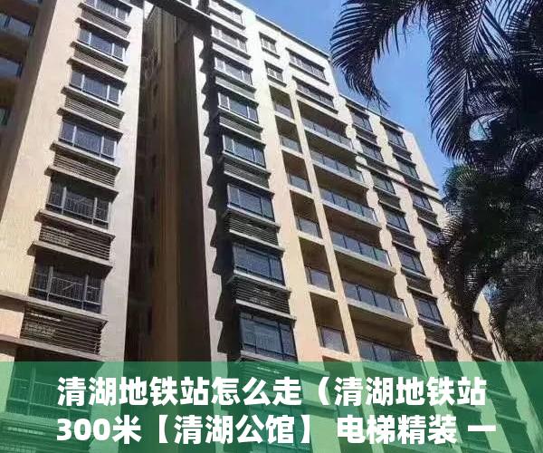 清湖地铁站怎么走（清湖地铁站 300米【清湖公馆】 电梯精装 一房首付188万起）