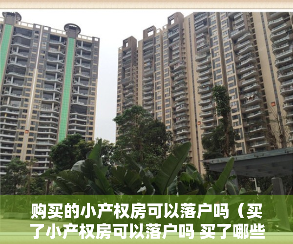 购买的小产权房可以落户吗（买了小产权房可以落户吗 买了哪些房子不能落户）