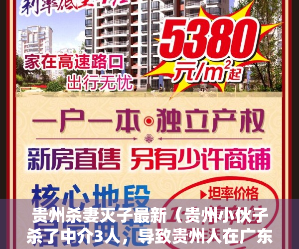 贵州杀妻灭子最新（贵州小伙子杀了中介3人，导致贵州人在广东深圳和东莞进不了厂）